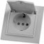 Розетка 1-местная с/з с крышкой, серия Эрна, белый, - PST16-9012-01 FERON 39052