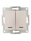 Выключатель 2-кл. 1п СП Karina 10А IP20 с подсветкой механизм жемчуж./бел. перламутр. LEZARD 707-3088-112