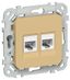 Розетка компьютерная 2-м СП FLITE РК5е-2-0-ФлШм RJ45 кат.5E UTP механизм шамуа IEK FI-K22-1-K89