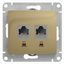 Розетка компьютерная 2-м Glossa RJ45 кат.5E механизм титан SE GSL000485KK APC