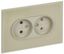 Розетка 2-м SKANDY 10А без заземл. защ. шторок для плоской вилки SK-R03B беж. IEK SK-R20-10-K10