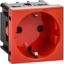 Розетка 2мод. 16А 250В 90град. с заземл. защ. шторки винт. зажимы красн. ИЭК Leg 4525047 Daccord