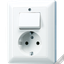 Штепсельная розетка SCHUKO 16A 250V~ с универсальным выключателем; слоновая кость | AS5576U Jung