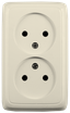 Розетка двойная наружная слоновая кость - РА16-141-01 HEGEL