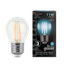 Лампа светодиодная филаментная LED 11 Вт 830 лм 4100К шар P45 нейтральный E27 AC 220В прозрачная колба Black Filament - 105802211 Gauss