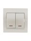 Выключатель 2-кл. СП Deriy 10А с подсветкой жемчуж./бел. метал. LEZARD 702-3030-112