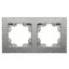 Рамка фактурная 2 поста универсальная UNIVersal Афина серебро (еврослот) - A10044-S Союз