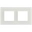 Рамка для розеток и выключателей Elegance 14-5102-01М на 2 поста, стекло, белый матовый+бел. | Б0065834 ЭРА