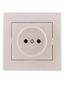 Розетка 1-м СП Rain 16А IP20 без заземл. керамика жемчуж./бел. метал. LEZARD 703-3030-121