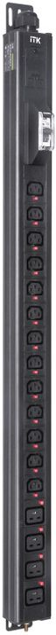 Блок распределения питания ITK BASE PDU PV1112 22U 1ф 32А 13C13 4C19 3м IEC60309 - BS-PV-43-13C13-04C19-12 IEK