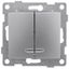 Выключатель двухклавишный Bravo инд, механизм, 10А, 250В, серебро - С10В28-004 GUSI