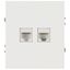 Розетка информационная 2-м RJ45 СП 16А IP20 250В Arktik бел. MC Б0070484