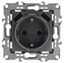 Розетка 2P+E 16A-250В, штор. с 2xUSB 5В-3А, Эра12, графит (10/100/2000) 12-4109-12 - Б0047846