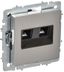 Розетка компьютерная 2-м СП BRITE RJ45 кат.6 РК11-2-БрГН механизм металл хром/никель IEK BR-K20-2-M-K23