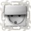 Розетка IP44 с крышкой, заземлением и шторками Schuko 2Р+Е 16A 250В цвета алюминий S24 Harmonie | 2450448-033 Simon