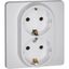 Розетка 2-местная с заземлением без защитных шторок 16А в сборе белый INSPIRIA - 673750 Legrand