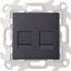 Розетка информационная 2xRJ45 Cat.6 UTP, цвет графит, Simon 24 Harmonie | 2410600-038