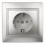 Розетка 1-м СП Plano 1-202-03 16А IP20 250В 2P+E Schuko алюм. Intro Б0030058 ЭРА