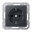 Штепсельная розетка SCHUKO одинарная, с заземлением, без шторок, 16A, 250В Серия Eco Profi антрацит - EP1420AN JUNG