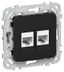 Розетка компьютерная 2-м СП FLITE РК5е-2-0-ФлЧ RJ45 кат.5E UTP механизм черн. IEK FI-K22-1-K02