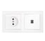 Блок СП (розетка без заземл. + 1-кл. выкл. с подсветкой) бел. Bylectrica В-РЦ-697