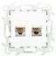Розетка компьютерная 2-м СП Simon 24 RJ45 кат.5E UTP IP20 механизм бел. 2450593-030