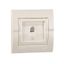Розетка телефонная 1-м СП Deriy RJ11 16А IP20 евро стандарт жемчуж./бел. метал. LEZARD 702-3030-137