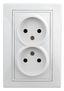Розетка 2-м СП Plano 1-204-01 16А IP20 250В 2х2P бел. Intro Б0027613 ЭРА