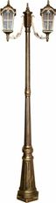 Светильник садово-парковый PL109 2*60W 230V E27 560*150*2020мм черное золото, (столб 2M) | 11301 FERON чер.зол.