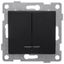 Выключатель двухклавишный Bravo инд, механизм, 10А, 250В, графит - С10В28-010 GUSI
