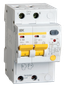 Выключатель автоматический дифференциального тока АД12М 2п 50А C 30мА тип A (3 мод) | MAD12-2-050-C-030 IEK