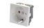 Розетка 2P+E немецкий стандарт 45 х мм, без шторок, белый - 16V-10-04WT Eurolan