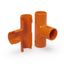 Тройник разборный оранжевый d20 мм (50шт/600шт уп/кор) | PR13.1158 Промрукав Строитель