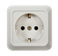 Розетка одинарная с заземлением BOLLETO белая накладная 7028 | 4680005959792 IN HOME