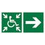 Знак безопасности NPU-1510.E77"Напр.движ. к пункту сбора(безоп.зоне)МГН прямо" Белый свет a20202 BS