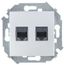 Механизм розетки комп. Simon15 2мод. RJ45 CAT.5E (AMP) алюм. Simon 1591552-033