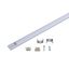 Профиль накладной прямой алюминиевый для светодиодной LED ленты 1 м 15,2х6 мм матовый экран 2 заглушки и крепеж в комплекте Basic Gauss - BT410
