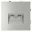 Розетка компьютерная 2-м СП S70 RJ45 + кат.6 механизм сталь Voltum VLS060205