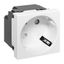 Розетка 45х45 с зазем. 45 градусов, быстрозажимные клеммы, белая |E2MR16-028-10-45-SL|EKF
