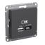 Розетка USB AtlasDesign тип A+C 45Вт высокоскор. ЗУ QC PD механизм базальт SE ATN001429 APC