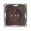 Розетка одноместная UNIVersal серия Афина с/з, з/ш, с/у, 16А, 220В, венге (еврослот), механизм - A0049-V Союз