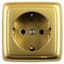 Розетка наружная с заземлением изоляционной пластиной золото - РА16-113-07 HEGEL