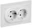 Розетка 2-м СП BRITE РС12-3-БрАБ 16А в сборе с заземл. без защ. шторок арктич. бел. IEK BR-R21-16-K91-F