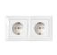 Розетка 2-м СП 16А IP20 с заземл. защ. шторки бел. Bylectrica РС16-358