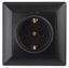 Розетка СП Solo 4-206-05 16А 250В 2P+E Schuko защ. шторки антрацит Intro Б0043344 ЭРА