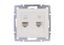 Розетка компьютерная + телефонная 2-м СП Rain RJ45 RJ11 16А IP20 механизм бел. LEZARD 703-0288-143