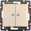 Выключатель 2-клавишный с индикацией 10А безвинтовое крепление слоновая кость VALENA DIY - 695606 Legrand