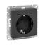 Механизм розетки с USB-C - 2шт, 16А, заземлением, со шторками, чёрный Эпика EKF | UP1-SOB-111-2USBC