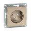 Механизм розетки 16А с заземлением со шторками шампань Эпика EKF - UP1-SOC-111