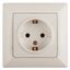 Розетка однофазная скрытого монтажа, в рамку с заземлением без шторок слоновая кость 16А 250В IP20 4-202-02 Intro Solo - Б0053650 ЭРА
